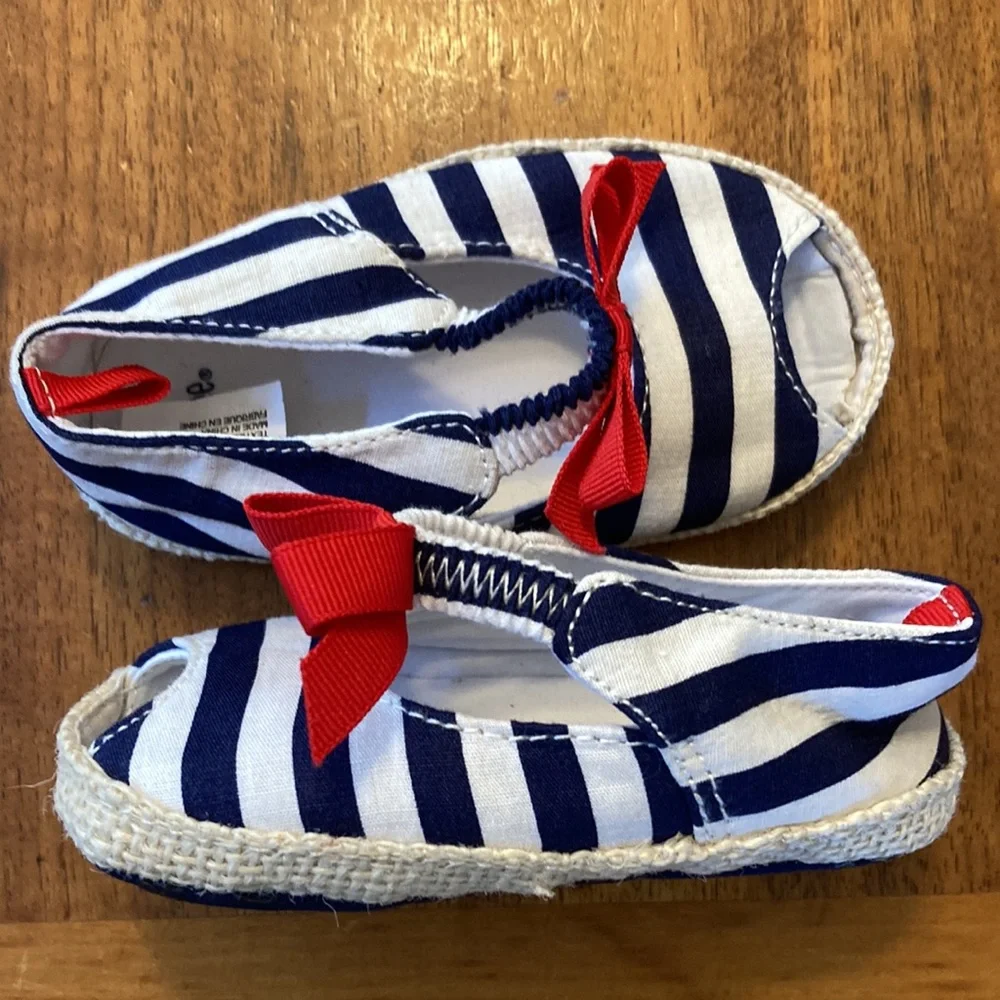 Gymboree Red While and Blue Striped Sandals Baby 3